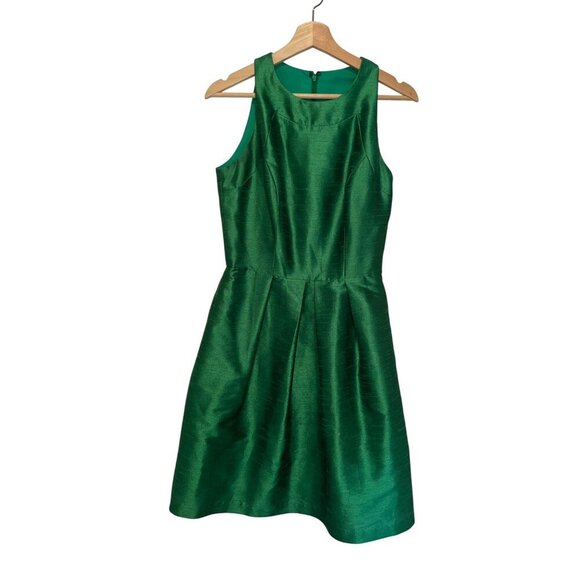 Alfred Sung Green Sleeveless A-Line Back Zipper & Pleated Skirt Women's Dress Si - Picture 2 of 9
